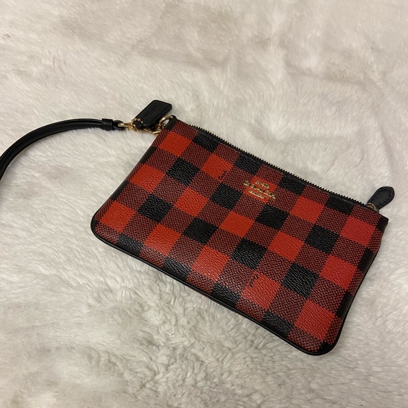 Coach Handbags - Coach Buffalo plaid print wristlet